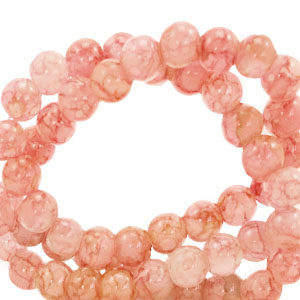 Perline di vetro 6 mm multicolore arancio salmone