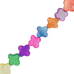 Perline di conchiglia quadrifoglio multicolore