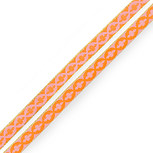 Nastro con testo fiore arancia-rosa chiaro