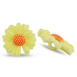 Perline di ceramica fiore giallo-arancio