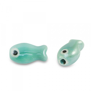 Perline di ceramica pesce turchese
