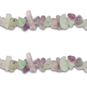 Perline in pietra naturale chips Fluorite viola-verde bianco
