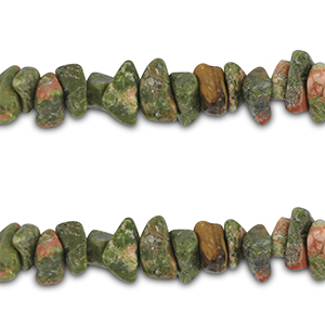 Perline in pietra naturale chips Unakite rosa-verde