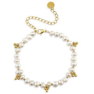 Bracciali in acciaio inossidabile perle oro