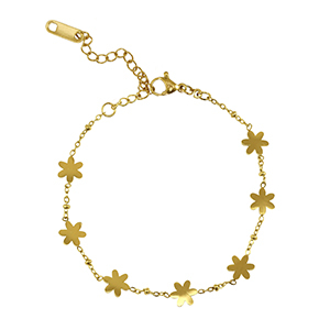 Bracciali in acciaio inossidabile fiore oro