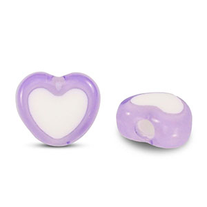 Perline in acrilico cuore viola