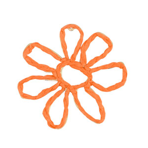Pendenti in rafia fiore 55mm arancione