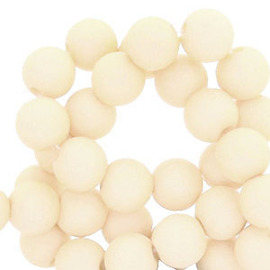 Perline in acrilico 6 mm bianco vaniglia
