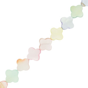 Perline di conchiglia quadrifoglio multicolore pastello