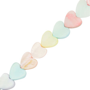 Perline di conchiglia cuore multicolore pastello