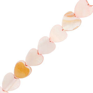 Perline di conchiglia cuore rosa chiaro