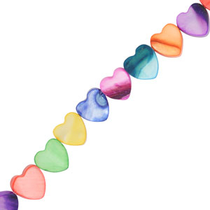 Perline di conchiglia cuore multicolore