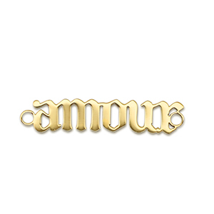 Ciondoli in acciaio inossidabile distanziatore ''amour'' oro