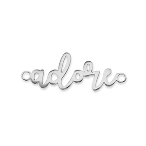 Ciondoli in acciaio inossidabile distanziatore ''adore'' argento