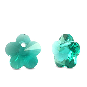 Pendenti di vetro Crystal Glass fiore verde scuro