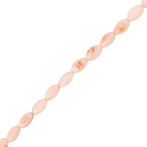 Perline di conchiglia ovale rosa-sabbia marrone