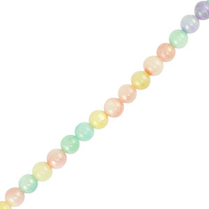 Perline di conchiglia tonda multicolore pastello