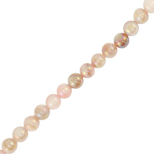 Perline di conchiglia tonda rosa-sabbia marrone