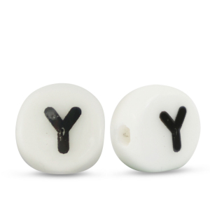 Perline alfabeto in ceramica Y bianco-nero