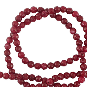 Perline in pietra naturale 3mm sfaccettate effetto rosso bordeaux
