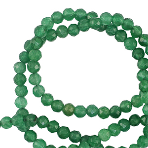 Perline in pietra naturale 3mm sfaccettate effetto verde scuro