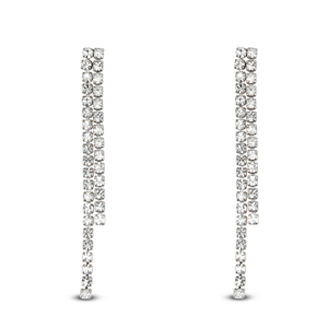 Orecchini in acciaio inossidabile con strass irregolare argento