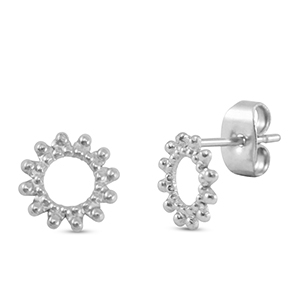 Orecchini in acciaio inossidabile fiore argento