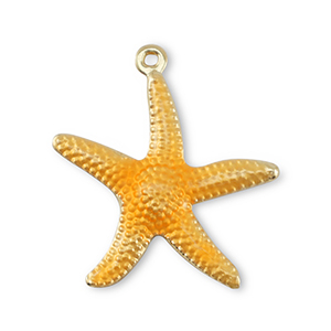 Metallo TQ in ottone ciondolo stella marina oro-arancione