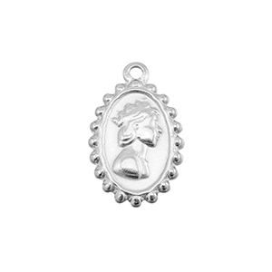 Ciondoli in acciaio inossidabile donna con corona argento