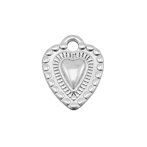 Ciondoli in acciaio inossidabile cuore argento