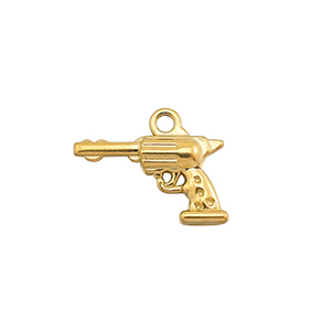 Ciondoli in acciaio inossidabile revolver oro