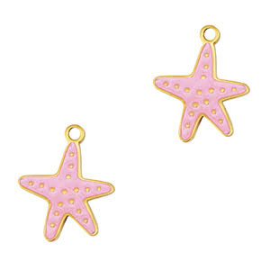 Ciondoli in acciaio inossidabile stella marina oro-rosa