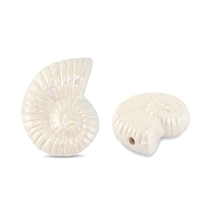 Perline di ceramica greca DQ conchiglia bianco