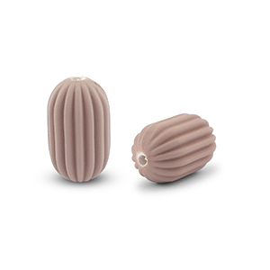 Perline in acrilico ovale marrone taupe