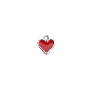 Ciondoli in acciaio inossidabile cuore argento-rosso