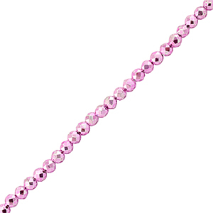 Perline sfaccettate 2mm tonda fucsia rosa metallico