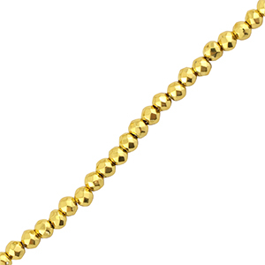 Perline sfaccettate 2mm tonda oro metallico