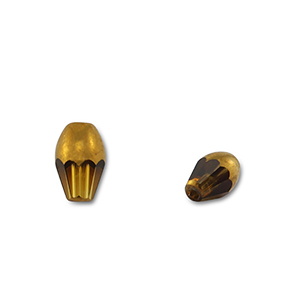 Perline di vetro ovale giallo trasparente-oro