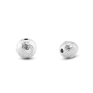 Perline in acciaio inossidabile fiore argento