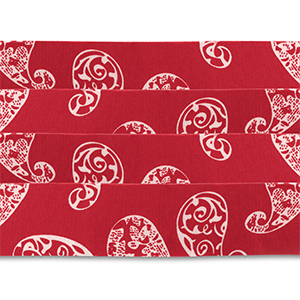 Set di 4 bandane rosso-bianco