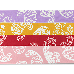 Set di 4 bandane vviola-giallo ocra-rosso-rosa chiaro