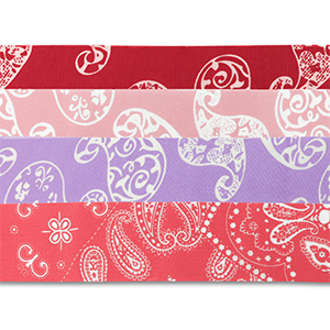Set di 4 bandane rosso-rosa chiaro-viola-rosa scuro