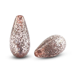Perline Polaris Elements a forma di goccia Paipo Lucido argento-malva chiaro