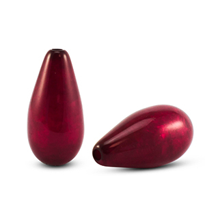 Perline Polaris Elements a forma di goccia Polmo rosso vino