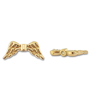 Perline in acciaio inossidabile ali d'angelo oro