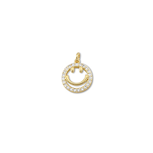 Metallo TQ in ottone ciondolo smiley oro