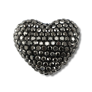 Perline in stile boh&eacute;mien cuore antracite