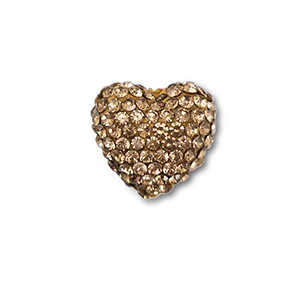 Perline in stile boh&eacute;mien cuore marrone taupe