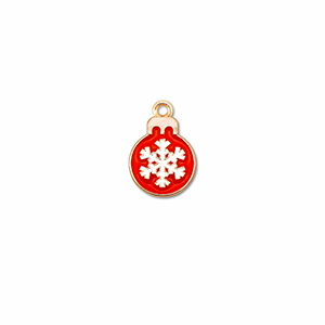 Ciondoli di metallo pallina di natale oro-rosso-bianco