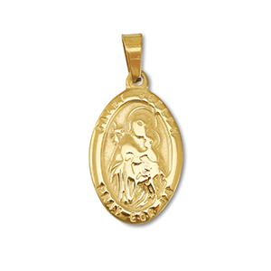Ciondoli in acciaio inossidabile ovale "Saint Joseph" oro